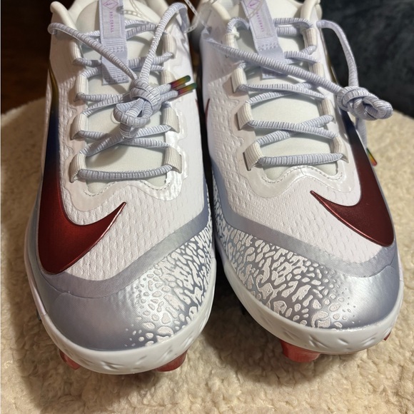 Nike Alpha Huarache Elite 4 Low MCS Baseball Cleats Mens 12 White FQ7724-106 - Picture 6 of 10